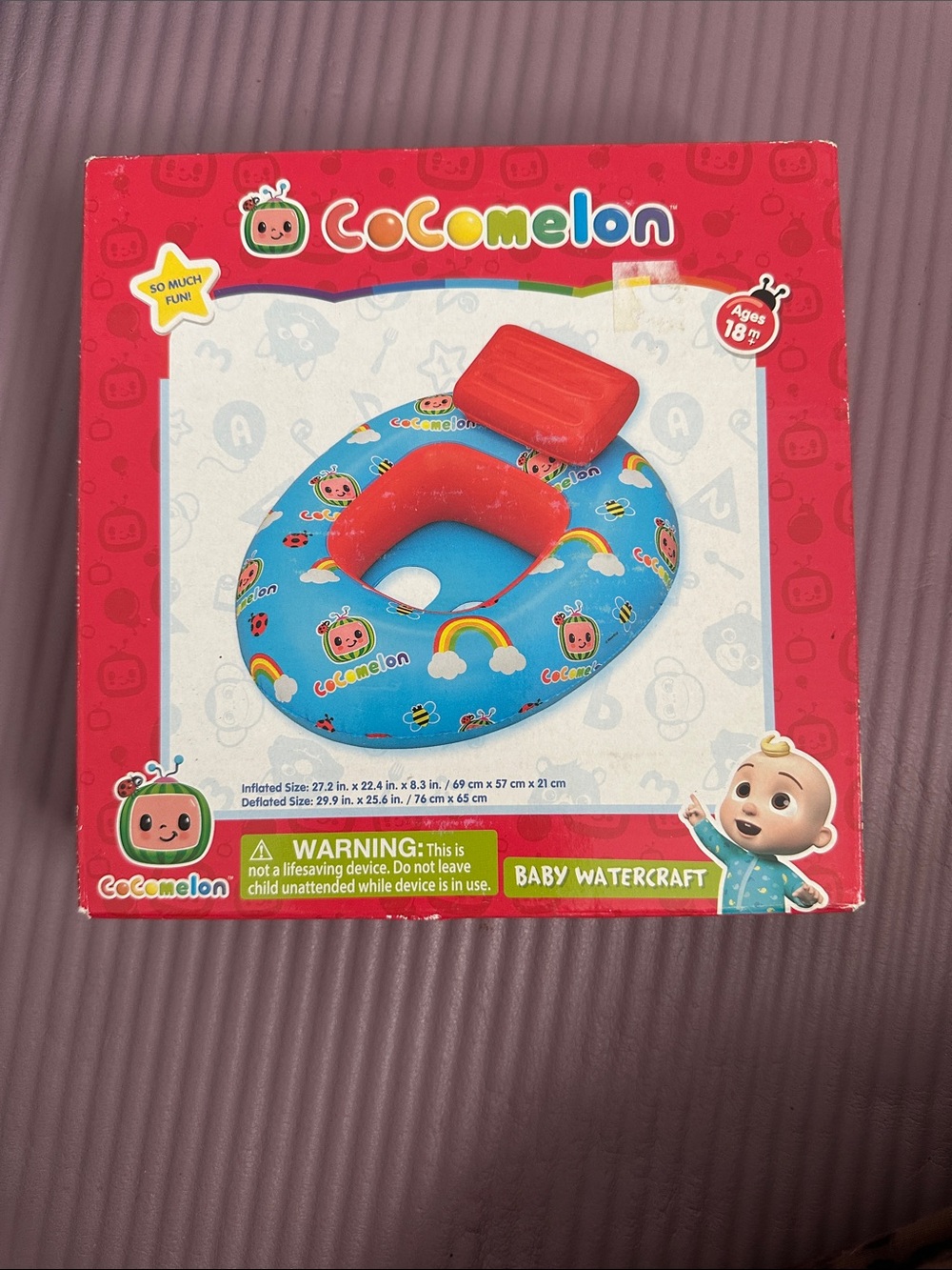CoComelon Baby Watercraft Inflatable Float — Blue & Red